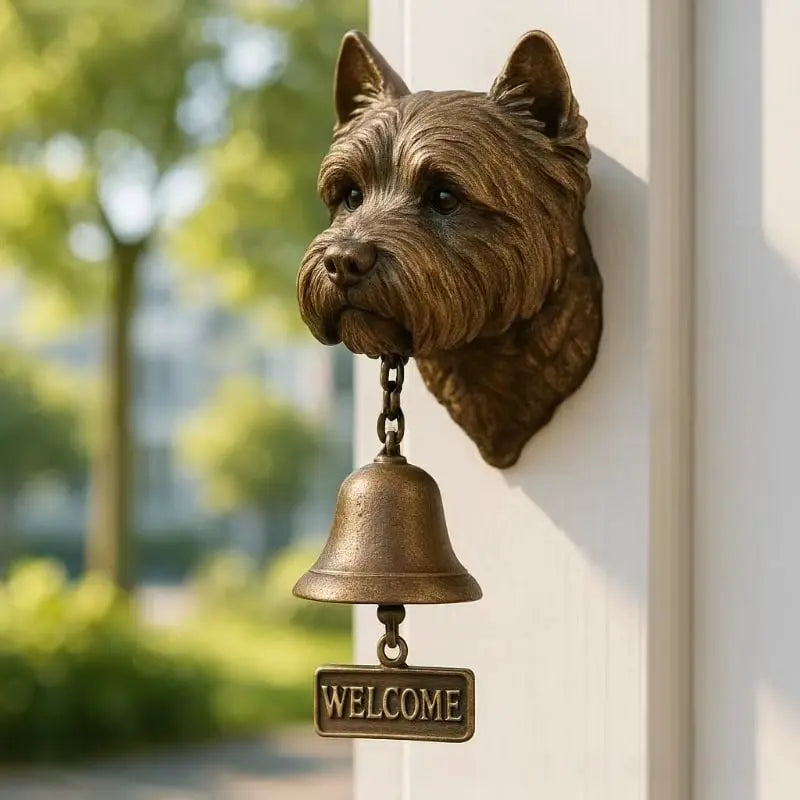 German Shepherd Wall Mounted Welcome Bell Bronze Finish