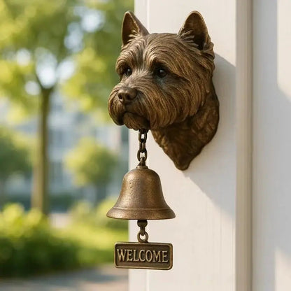 German Shepherd Wall Mounted Welcome Bell Bronze Finish