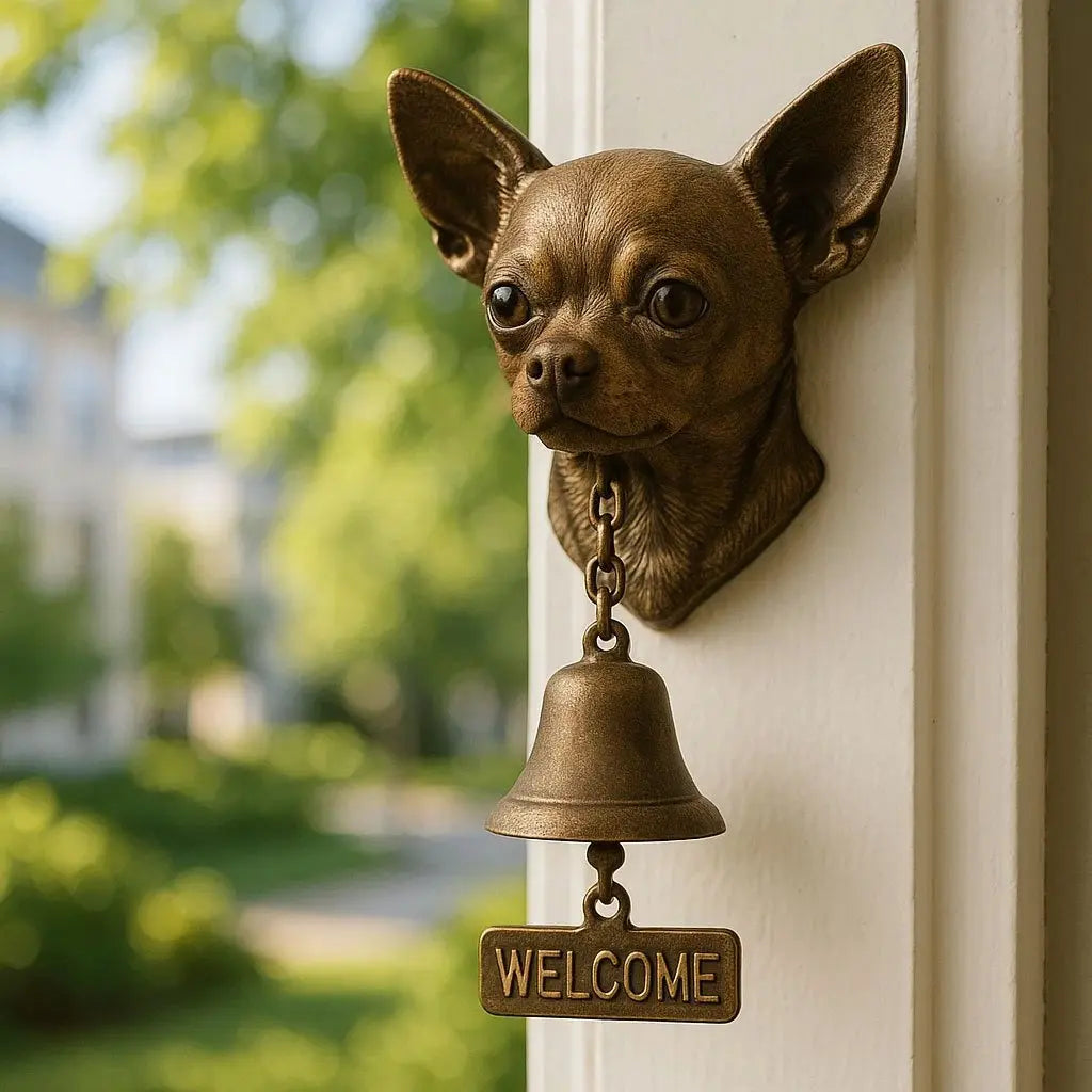 German Shepherd Wall Mounted Welcome Bell Bronze Finish