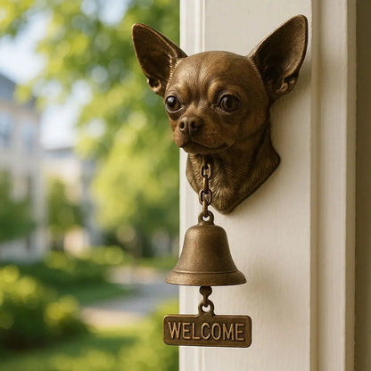 German Shepherd Wall Mounted Welcome Bell Bronze Finish