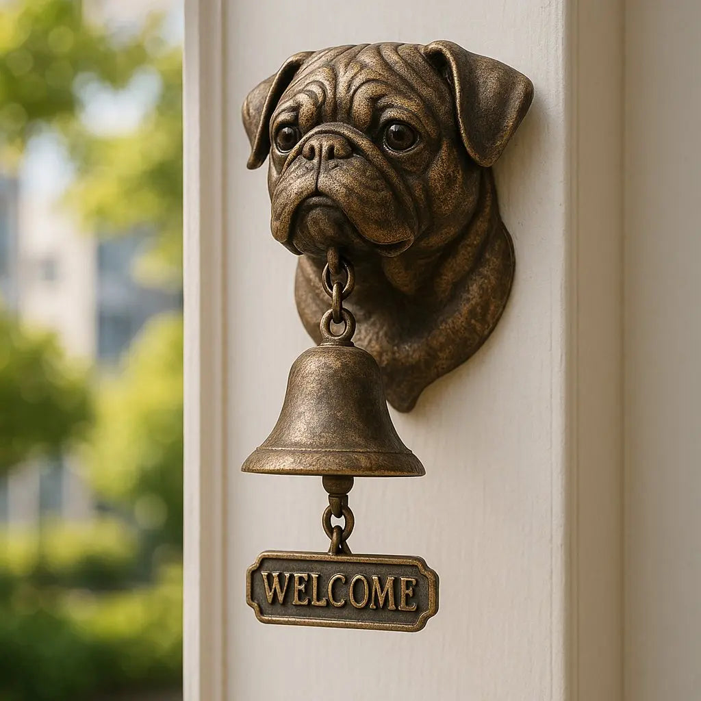German Shepherd Wall Mounted Welcome Bell Bronze Finish