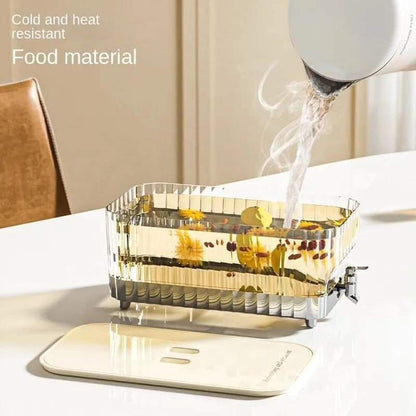 Glass Beverage Dispenser with Spigot and Clamp Lid