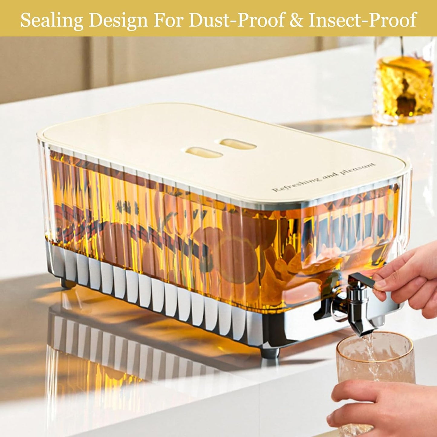 Glass Beverage Dispenser with Spigot and Clamp Lid