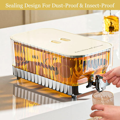Glass Beverage Dispenser with Spigot and Clamp Lid