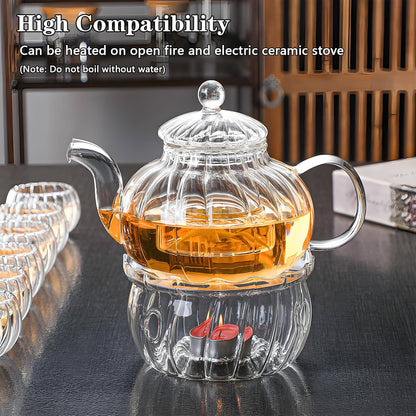 Glass Teapot with Stainless Steel Infuser for Loose Leaf Tea
