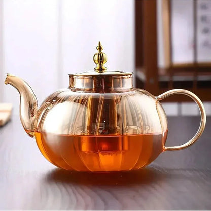 Glass Teapot with Stainless Steel Infuser for Loose Leaf Tea