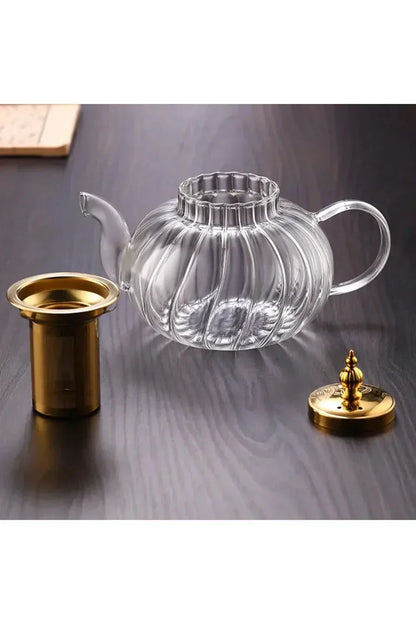 Glass Teapot with Stainless Steel Infuser for Loose Leaf Tea