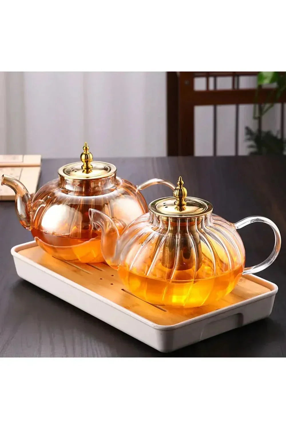 Glass Teapot with Stainless Steel Infuser for Loose Leaf Tea