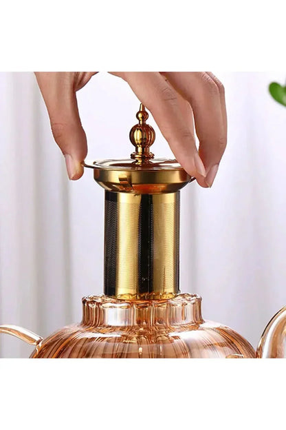 Glass Teapot with Stainless Steel Infuser for Loose Leaf Tea