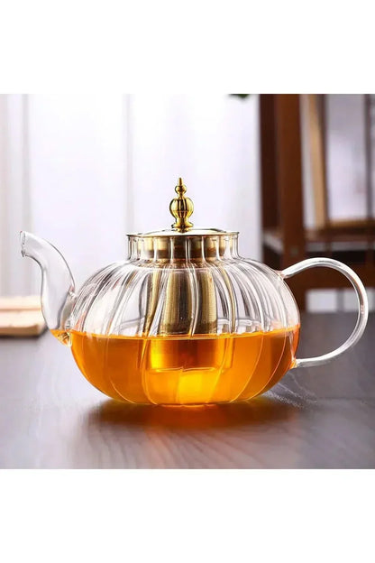 Glass Teapot with Stainless Steel Infuser for Loose Leaf Tea