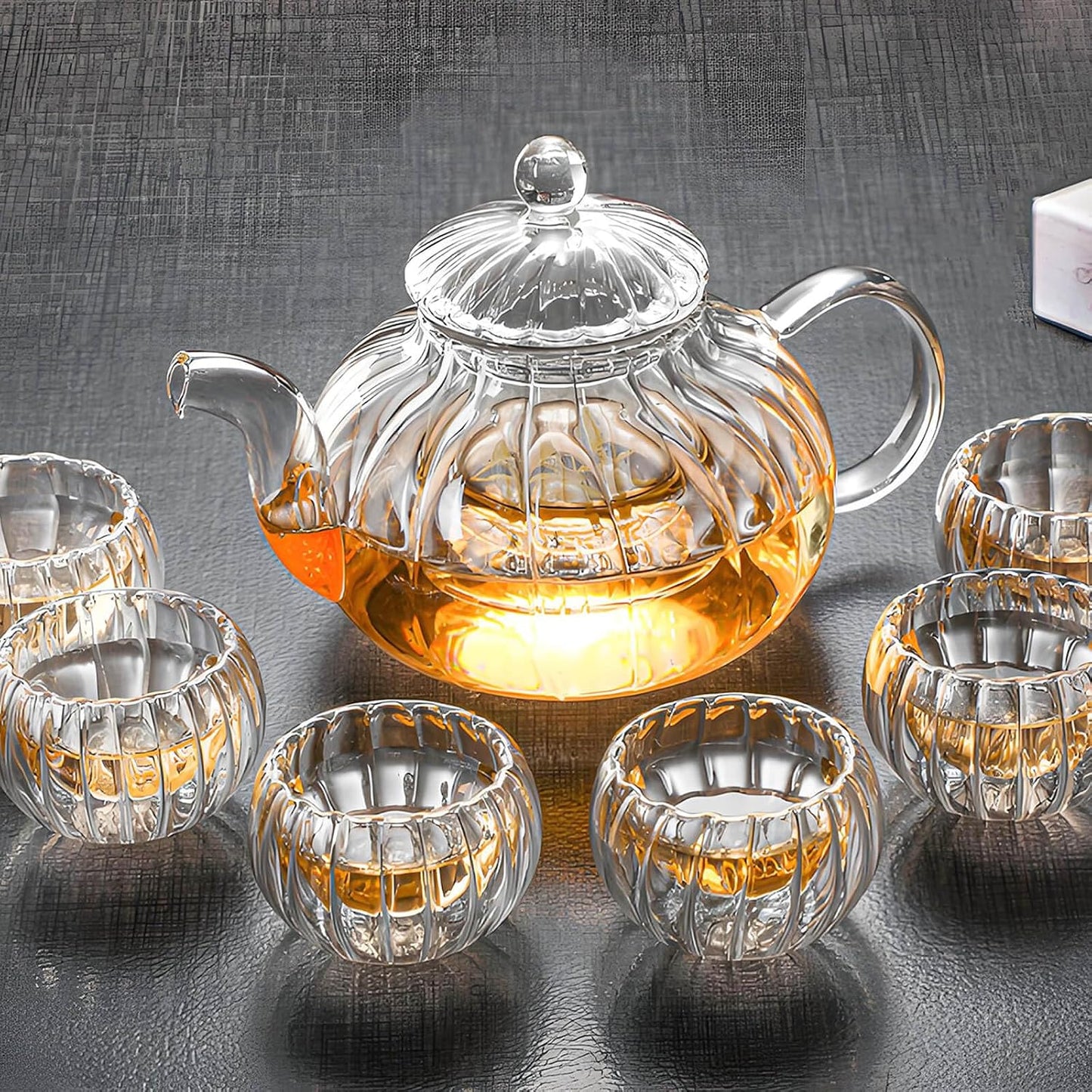 Glass Teapot with Stainless Steel Infuser for Loose Leaf Tea