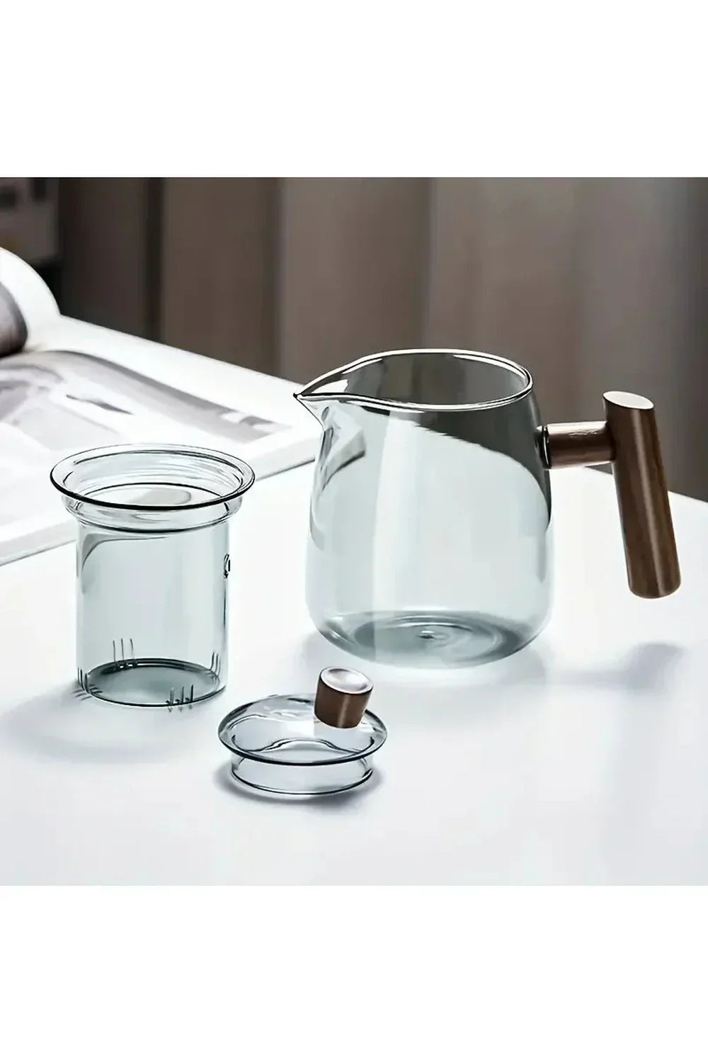 Glass Teapot with Wooden Handle 530 ml