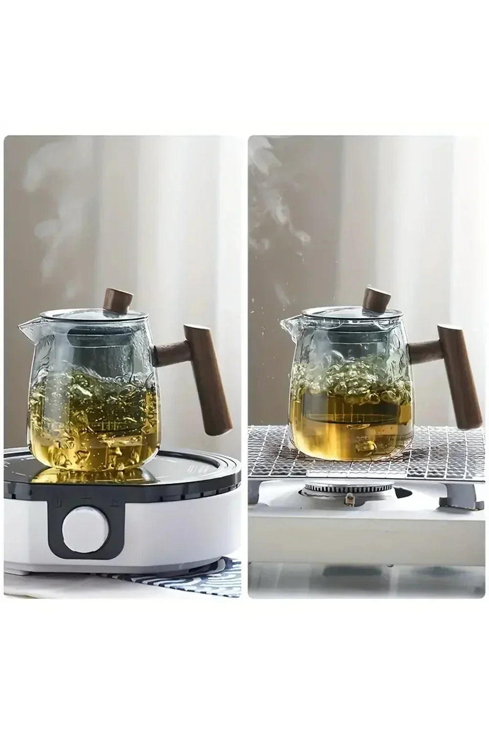 Glass Teapot with Wooden Handle 530 ml