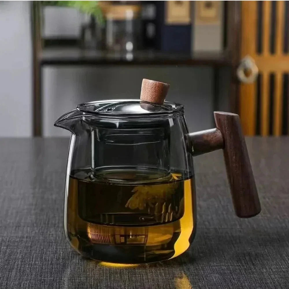 Glass Teapot with Wooden Handle 530 ml