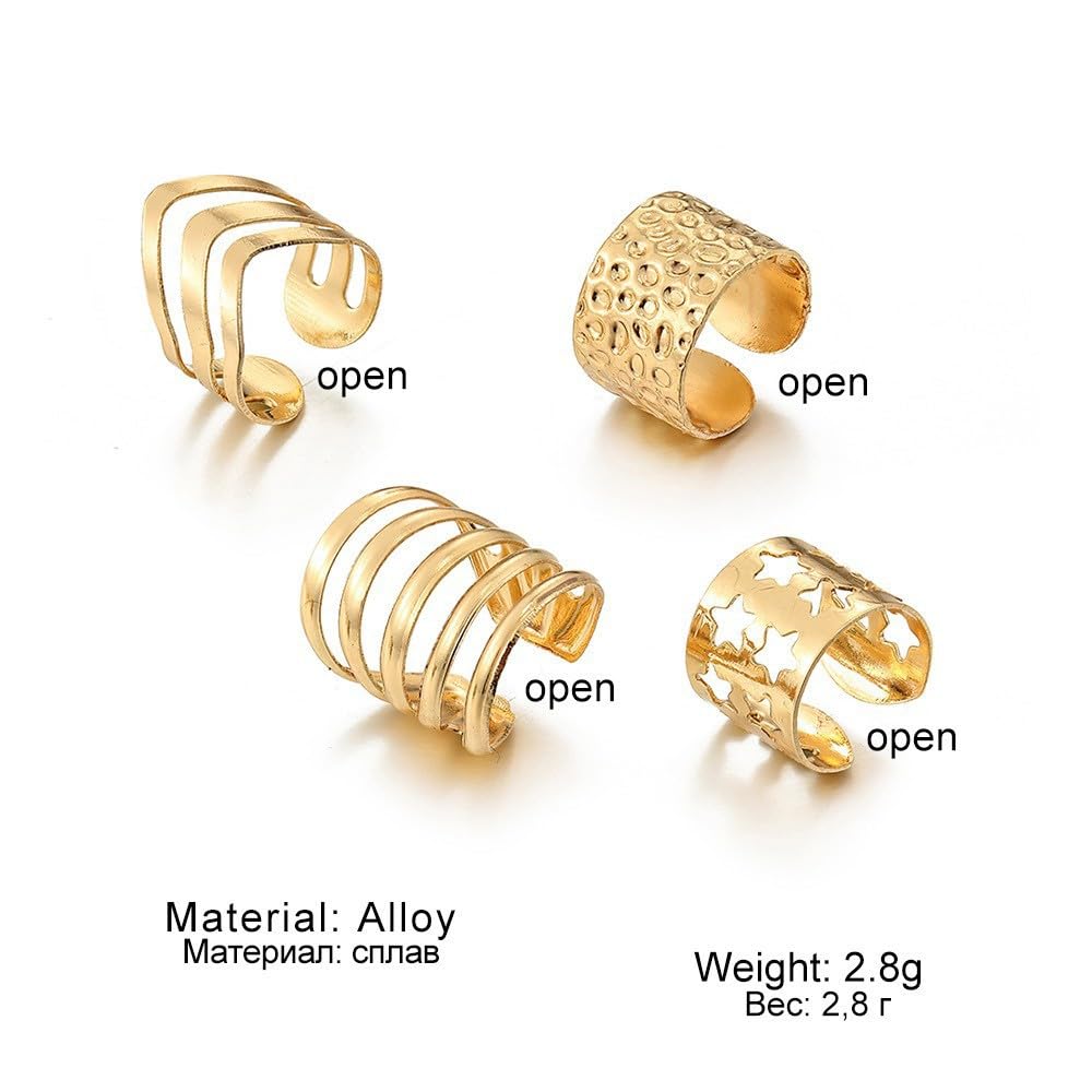 Gold Tone Leaf Clip On Ear Cuff Earrings for Women