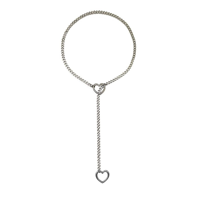Gothic Heart Pendant Y Chain Necklace