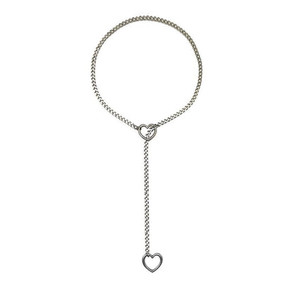 Gothic Heart Pendant Y Chain Necklace