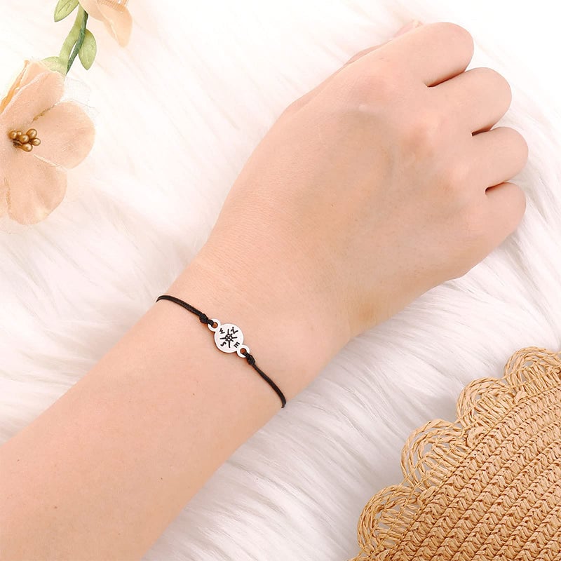 Graduation Compass Bracelet Adjustable Braided Cord Gift