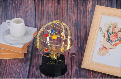Grand Orrery Solar System Model Handcrafted Mechanical Brass Planet Rotation Display Educational Desk Decor