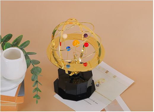 Grand Orrery Solar System Model Handcrafted Mechanical Brass Planet Rotation Display Educational Desk Decor