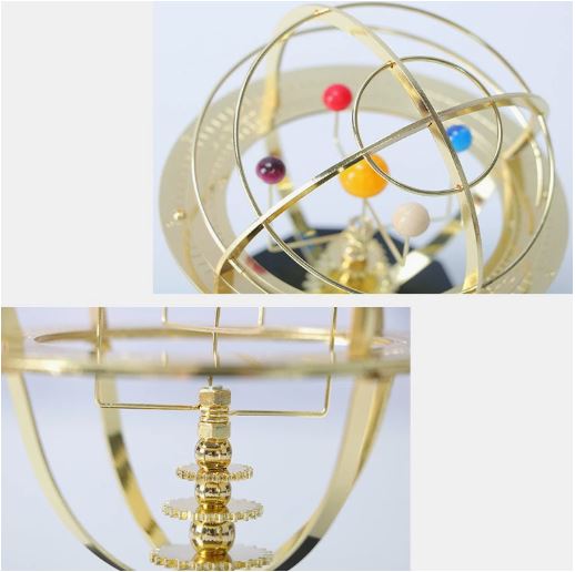Grand Orrery Solar System Model Handcrafted Mechanical Brass Planet Rotation Display Educational Desk Decor