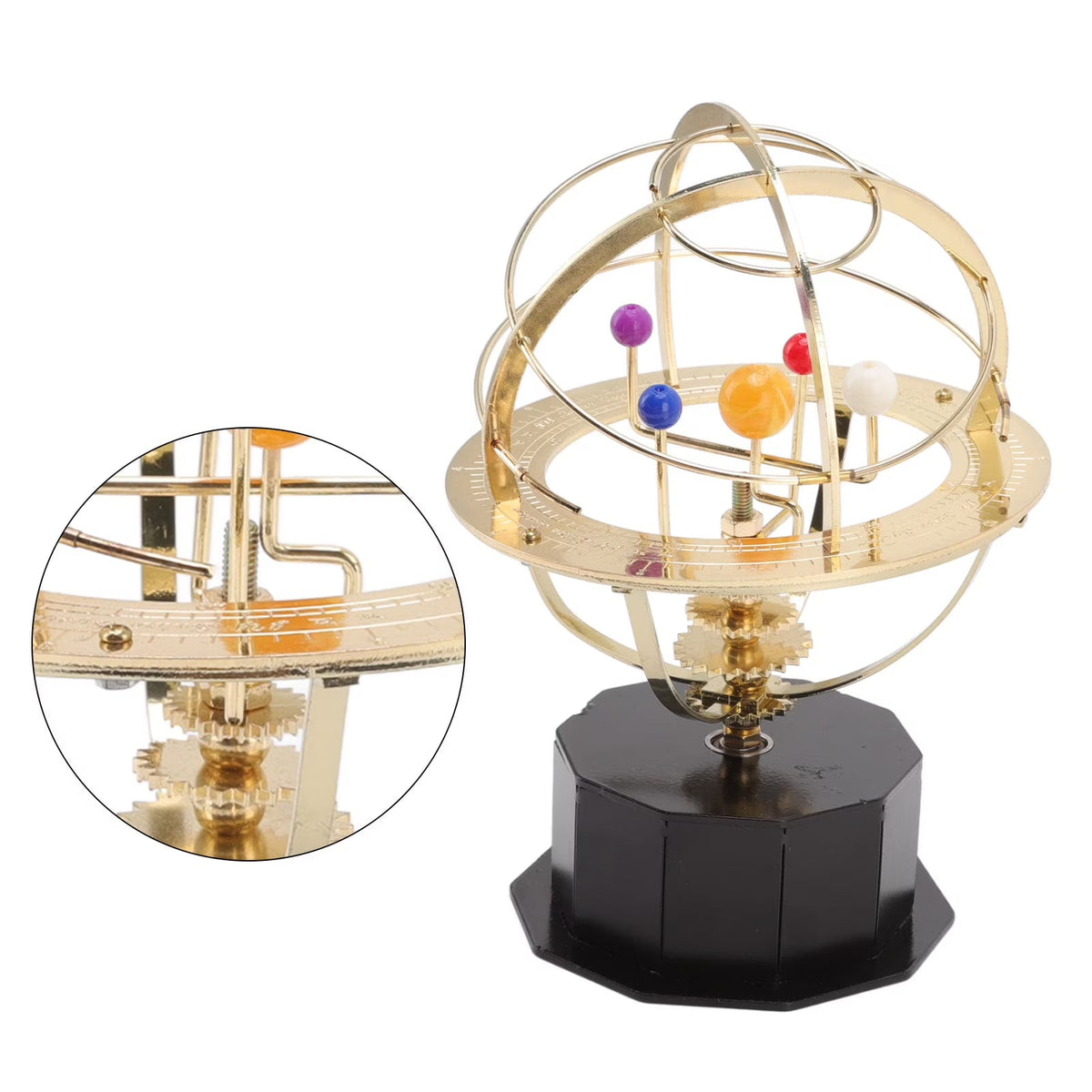 Grand Orrery Solar System Model Handcrafted Mechanical Brass Planet Rotation Display Educational Desk Decor