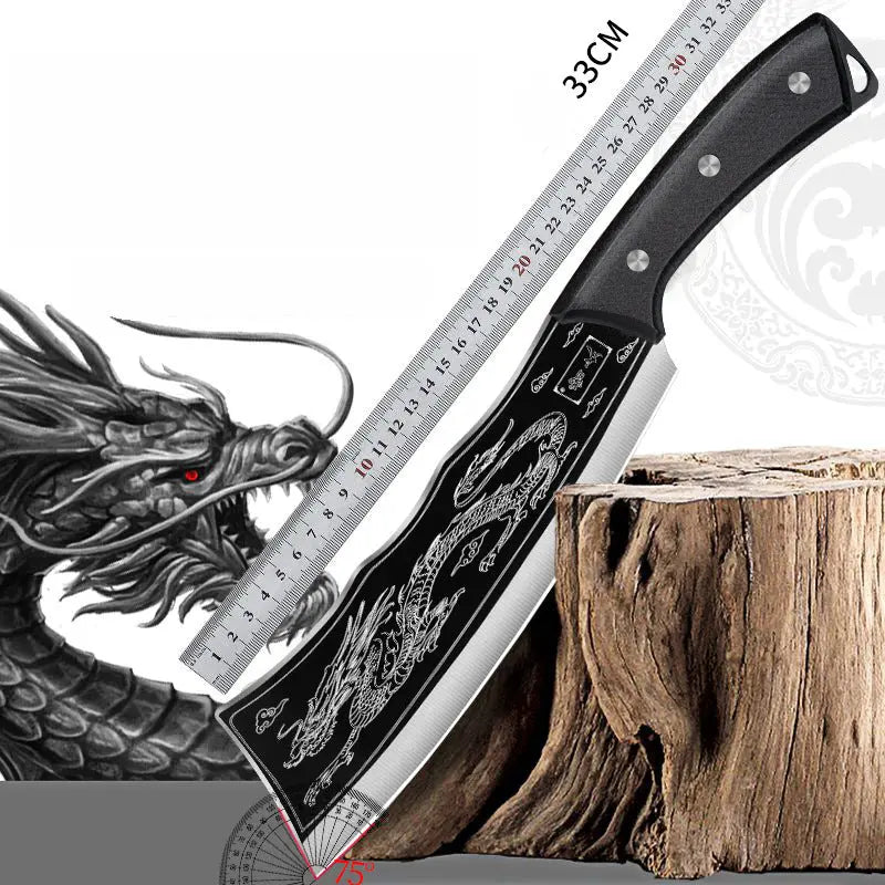 Hand Forged Dragon Chef Knife with Wooden Handle