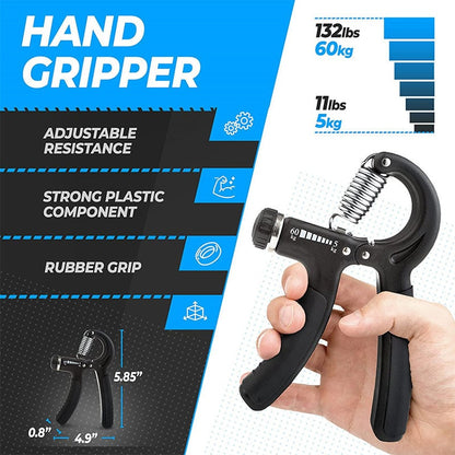Hand Grip Strength Trainer Kit with Adjustable Resistance 5 Pack