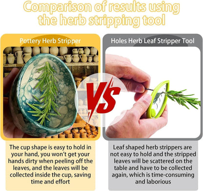 Handcrafted Ceramic Herb Leaf Stripper Kitchen Tool