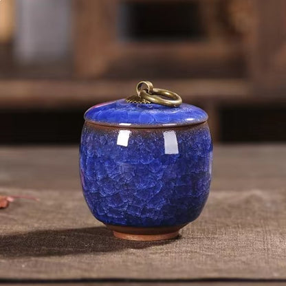 Handcrafted Ceramic Pet Memorial Urn Decorative Ashes Keepsake Container for Dogs and Cats