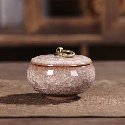Handcrafted Ceramic Pet Memorial Urn Decorative Ashes Keepsake Container for Dogs and Cats