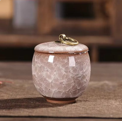 Handcrafted Ceramic Pet Memorial Urn Decorative Ashes Keepsake Container for Dogs and Cats