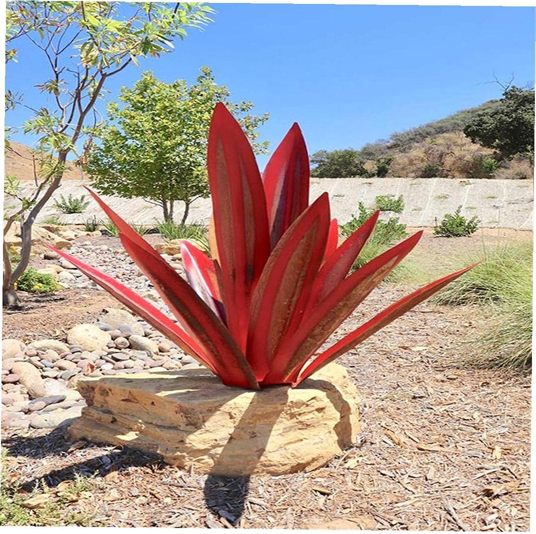 Handcrafted Metal Agave Garden Sculpture with Rust Resistant Finish