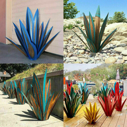 Handcrafted Metal Agave Garden Sculpture with Rust Resistant Finish