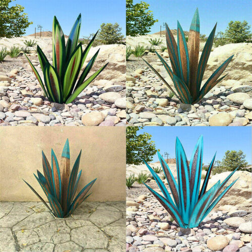 Handcrafted Metal Agave Garden Sculpture with Rust Resistant Finish