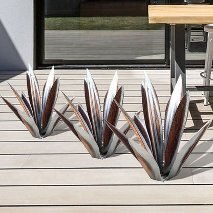 Handcrafted Metal Agave Garden Sculpture with Rust Resistant Finish