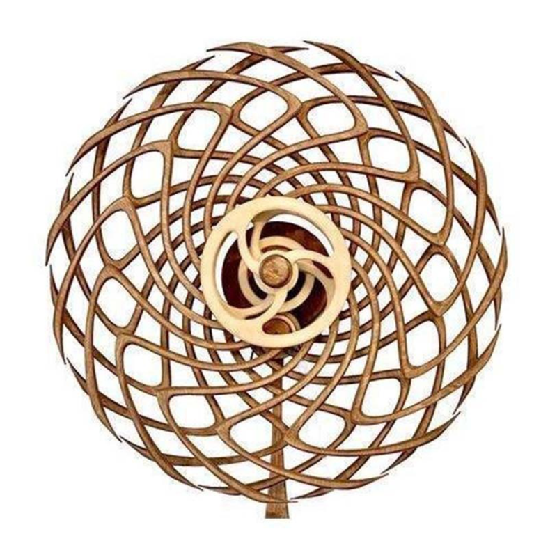 Handcrafted Wooden Kinetic Wall Sculpture