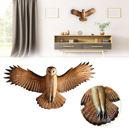 Handcrafted Wooden Owl Wall Art Hanging Decoration