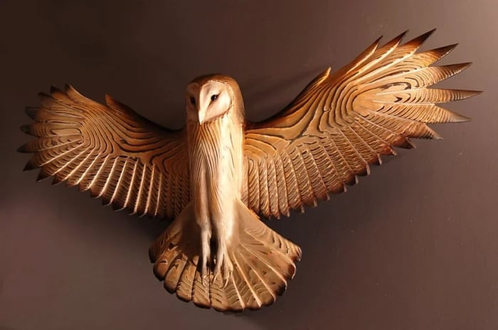 Handcrafted Wooden Owl Wall Art Hanging Decoration