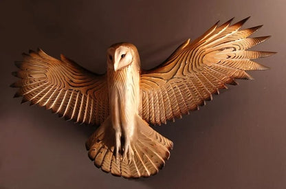 Handcrafted Wooden Owl Wall Art Hanging Decoration