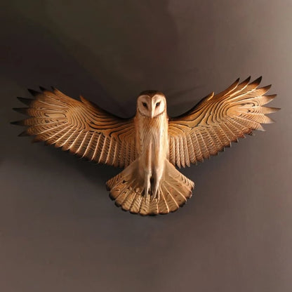 Handcrafted Wooden Owl Wall Art Hanging Decoration