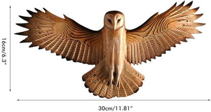 Handcrafted Wooden Owl Wall Sculpture Decor