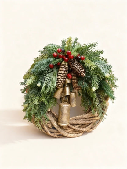 Handmade Bohemian Winter Door Wreath 43 cm