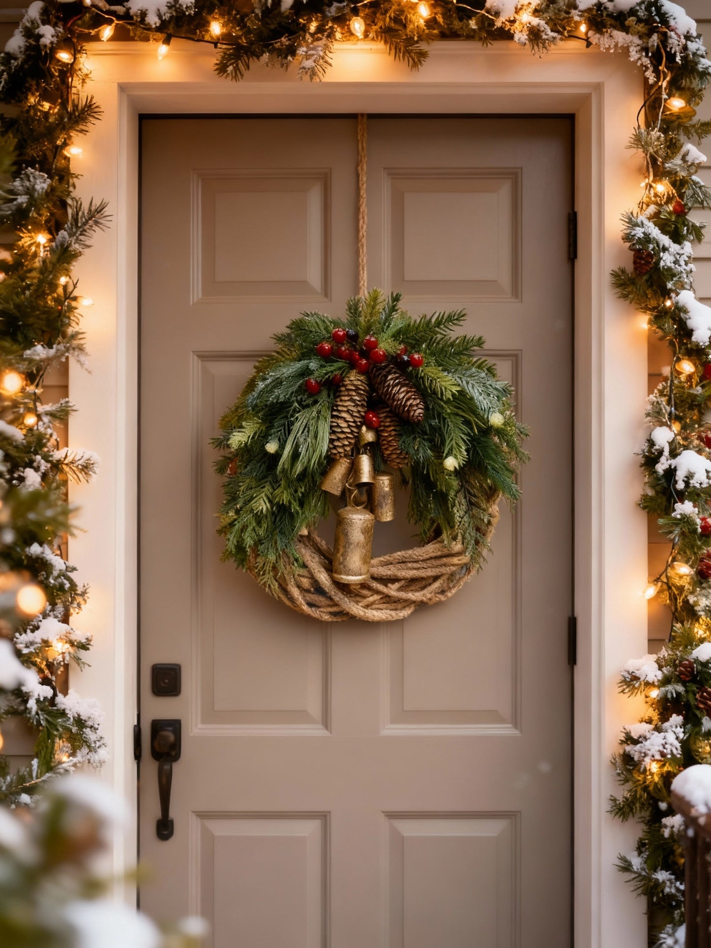 Handmade Bohemian Winter Door Wreath 43 cm