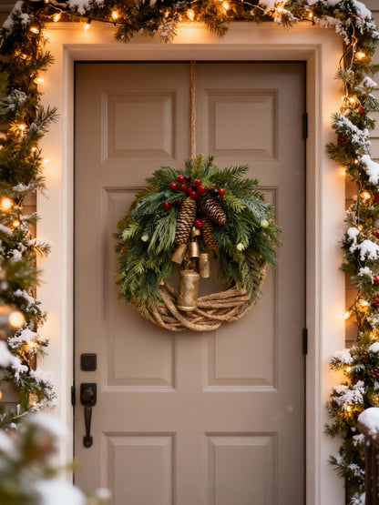 Handmade Bohemian Winter Door Wreath 43 cm