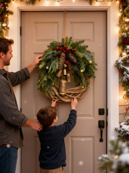 Handmade Bohemian Winter Door Wreath 43 cm
