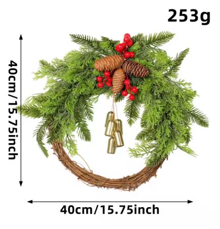 Handmade Bohemian Winter Door Wreath 43 cm