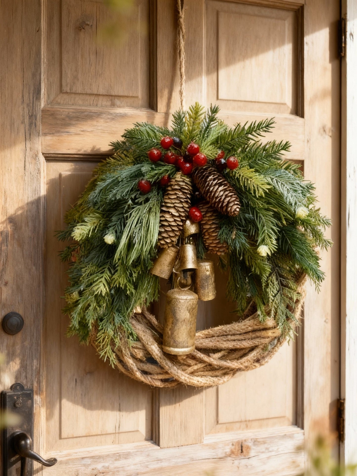 Handmade Bohemian Winter Door Wreath 43 cm