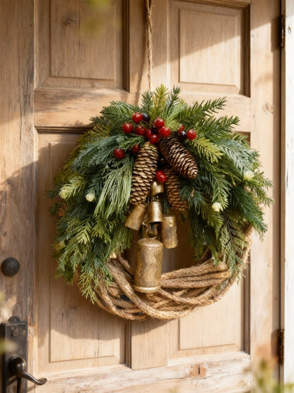 Handmade Bohemian Winter Door Wreath 43 cm