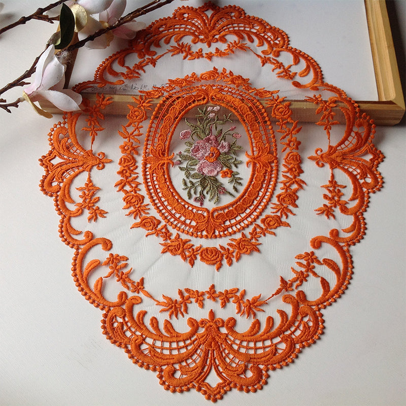 Handmade Crochet Lace Tablecloth Doilies Cotton Floral Design